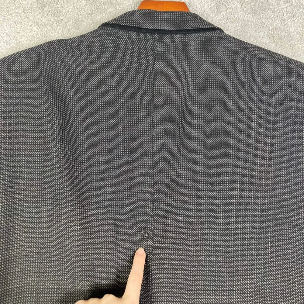 Vintage Yves Saint Laurent Blazer Mens 42R Black Worsted Wool Made in Canada